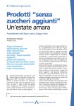 Prodotti senza zuccheri aggiunti - Un'estate amara