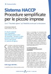 Sistema HACCP. Procedure semplificate per le piccole imprese