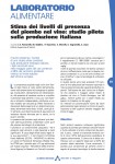Stima dei livelli di presenza del piombo nel vino: studio pilota sulla produzion